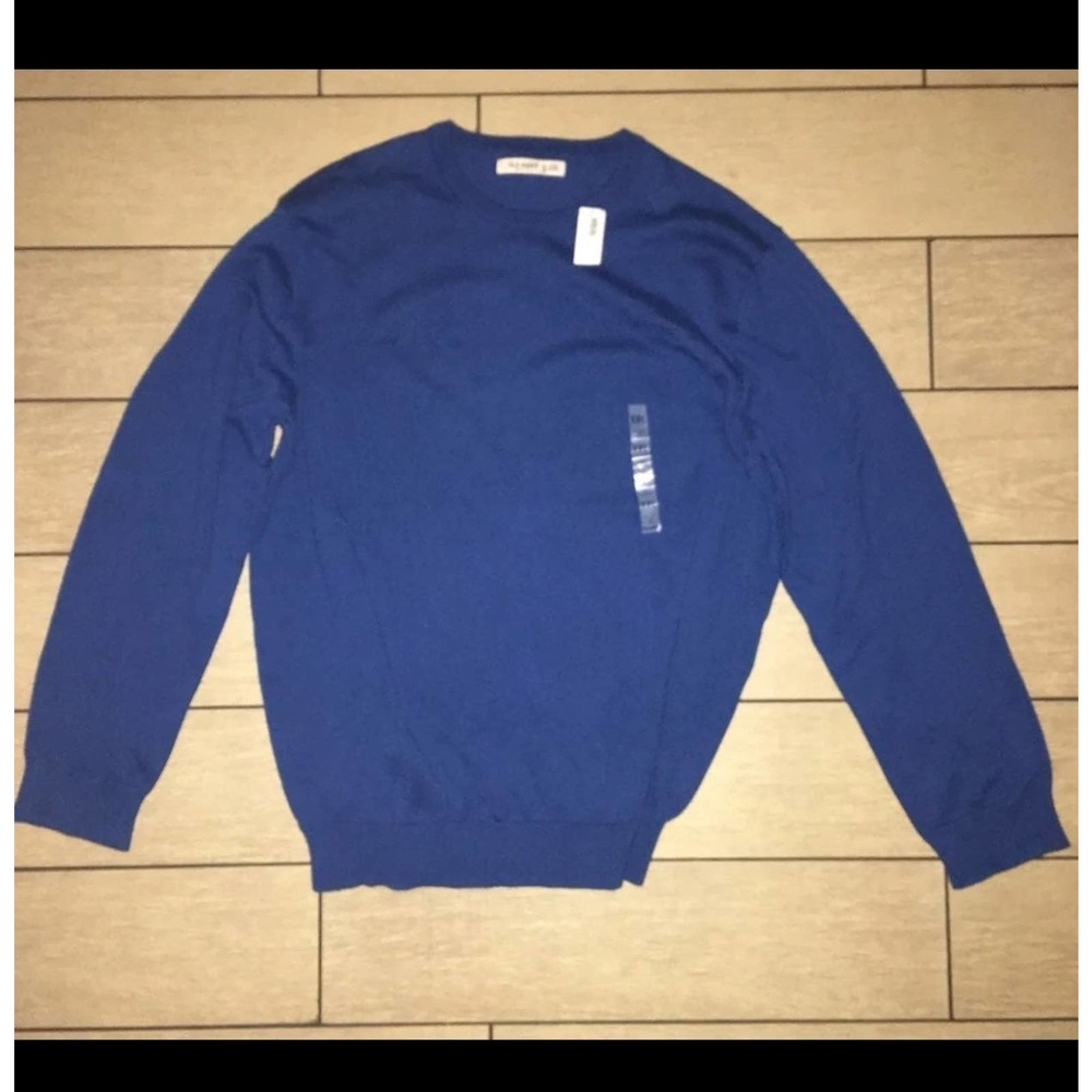 NWT Old Navy Crew Neck Sweater 100% Cotton Medium Blue XXL All Seasons
